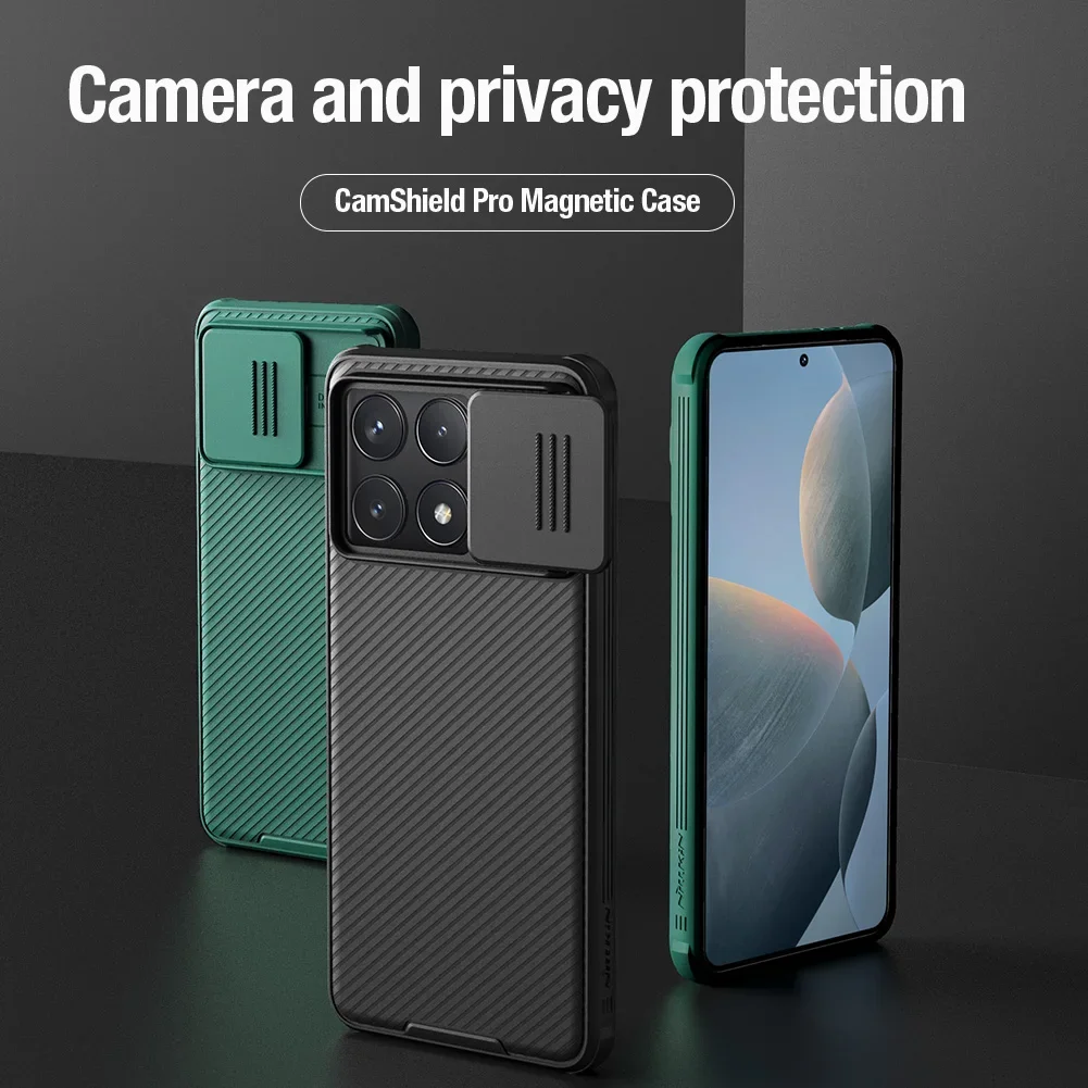 for Xiaomi Poco F6 Pro 5G NILLKIN case Magsafe Lens CamShield Magnetic  Back cover cases Camera Protection for f6 pro