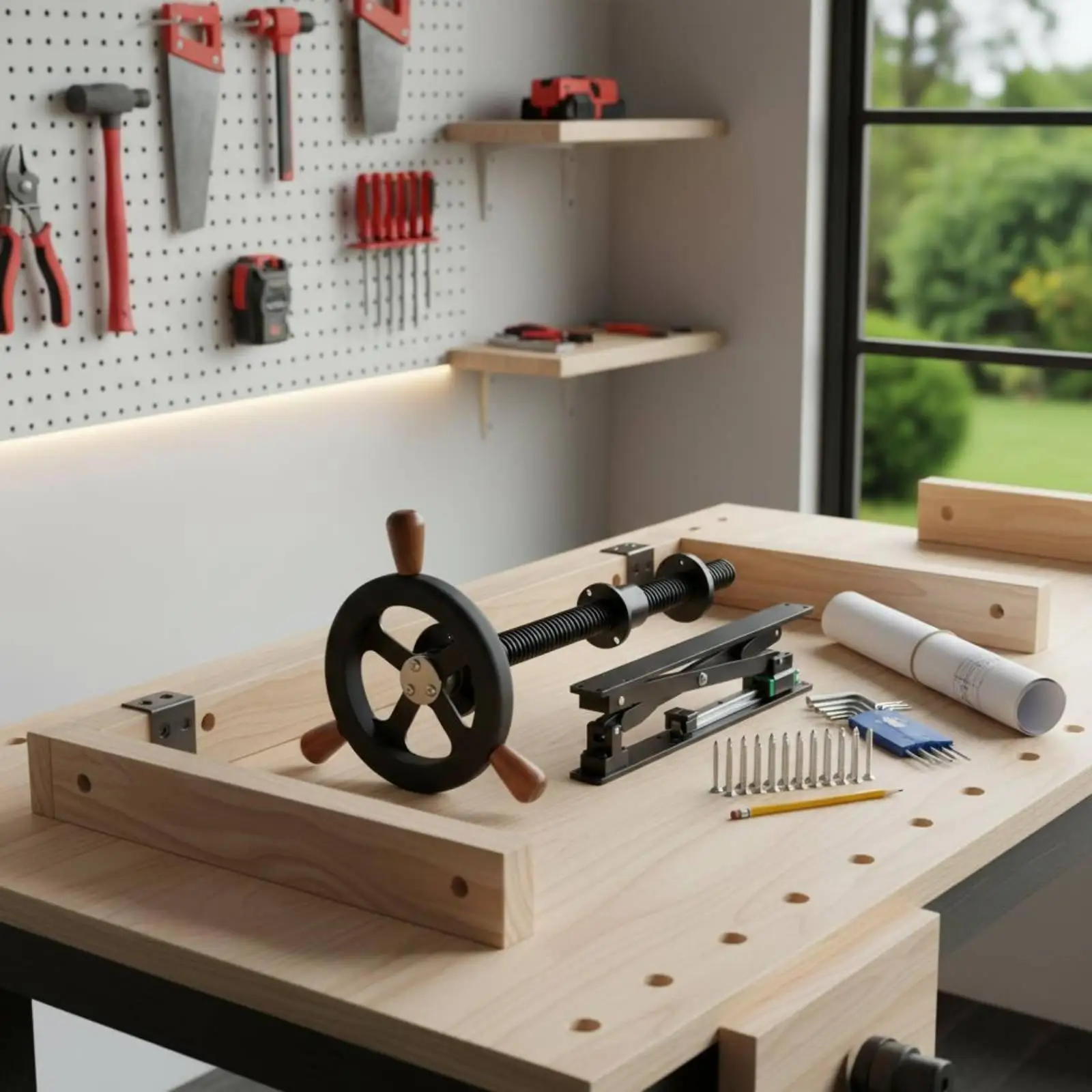 Workbench Leg Clamp European Design Workshop Hardware Inertia Handle