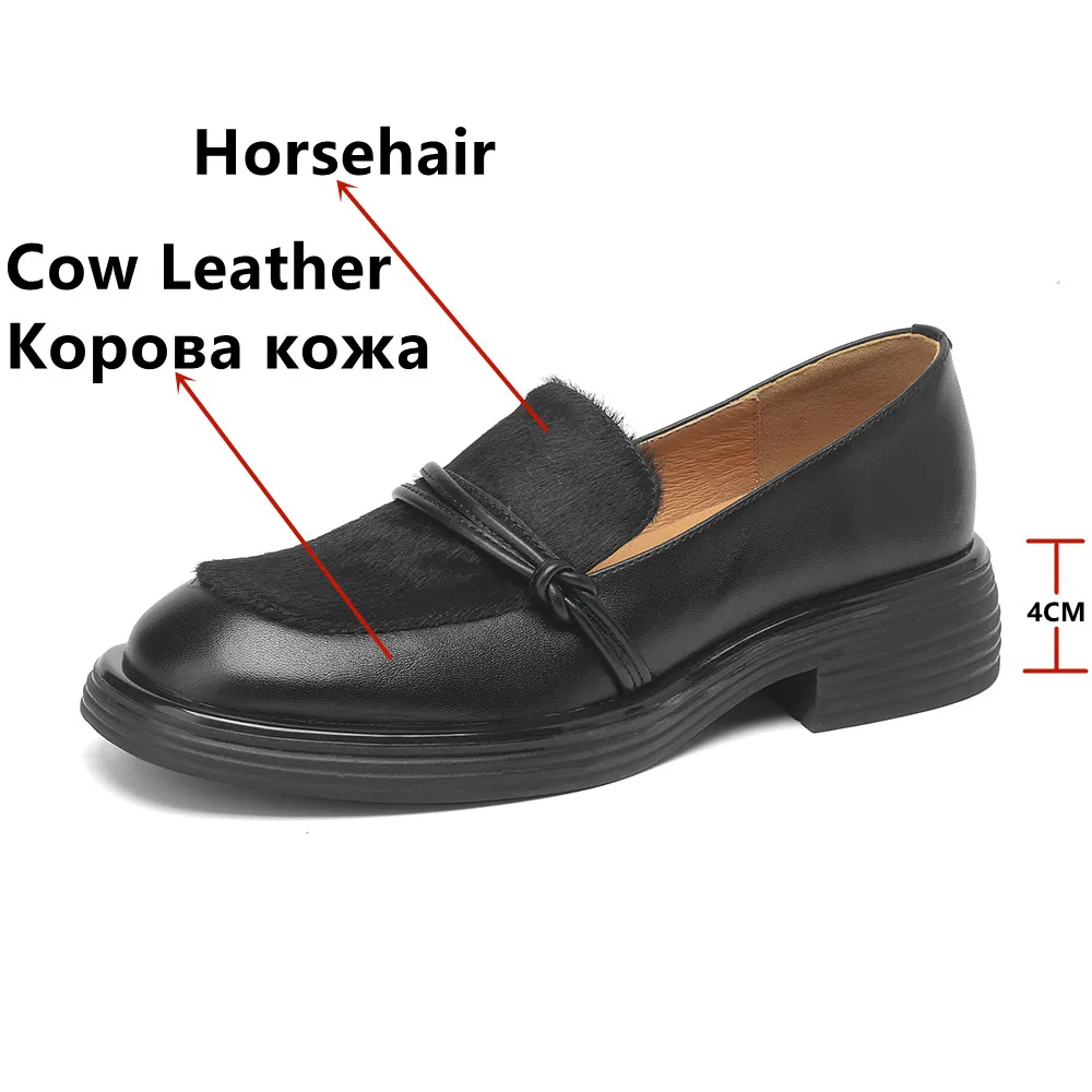 FEDONAS Spring Autumn Women Pumps Fashion Splicing Genuine Leather Round Toe Casual Office Lady Working Shoes Woman Basic 2024