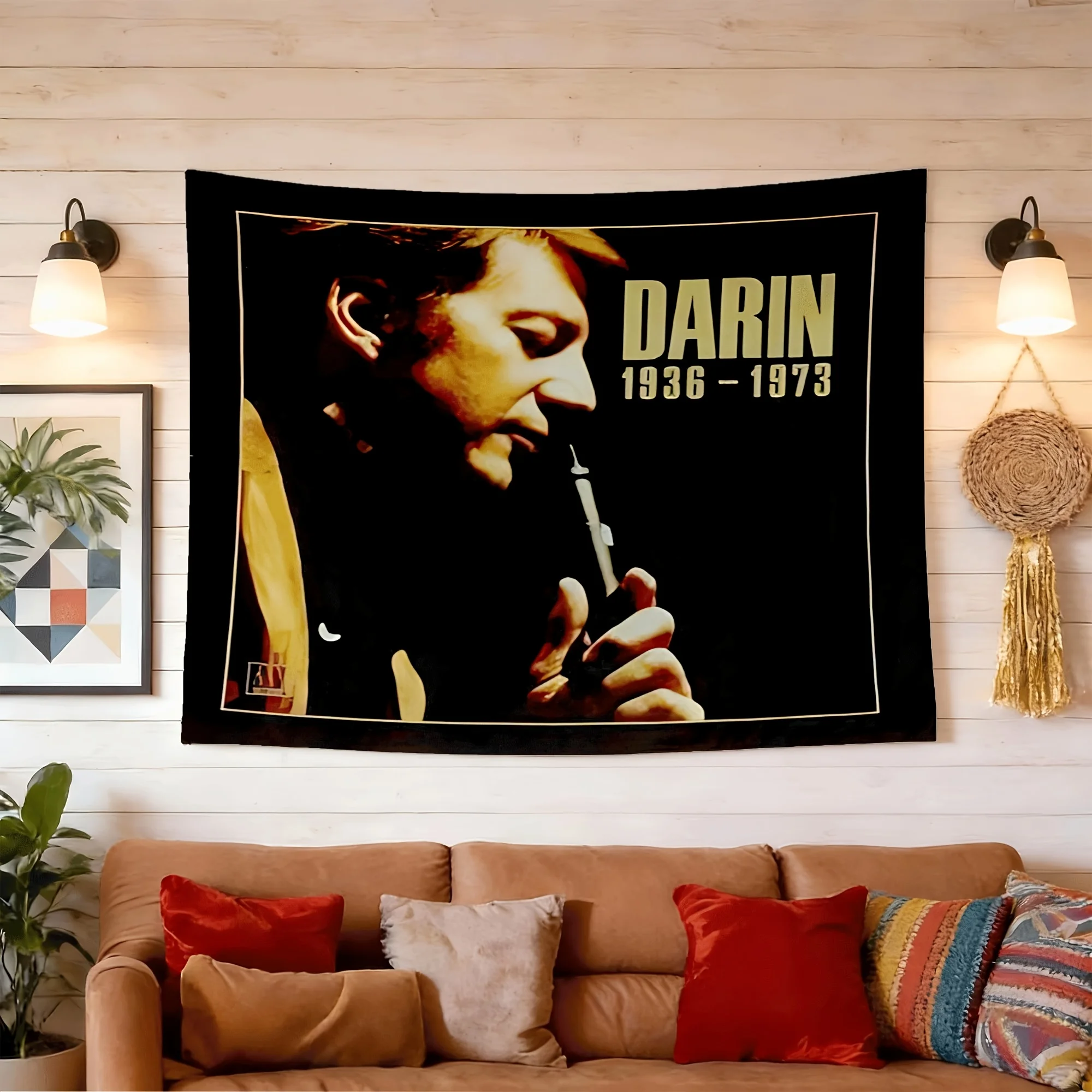 A Bobby Darin Promotional Peach Skin Wall Tapestry Suitable for Various Holidays, the Perfect Tapestry Gift for Living Room, Bedroom, Office Home Decor Wall Hanging