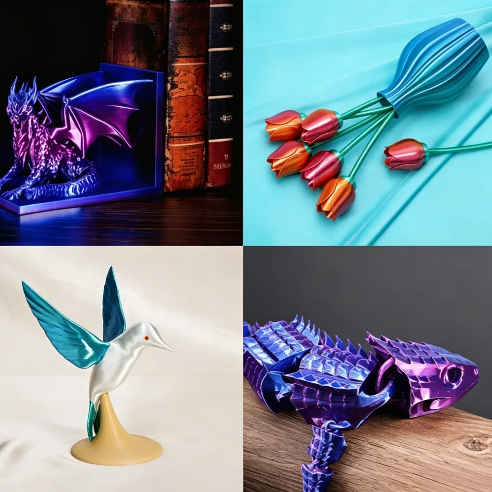 Bambu Lab PLA Silk Multicolor Gradient 3D Filament, Stunning Color Aesthetics & Smooth Glossy Finish, RFID-Enabled 1kg Spool