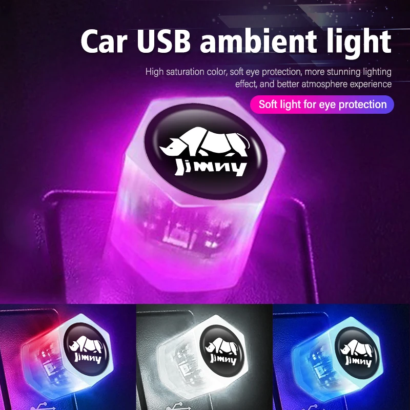 Car Atmosphere USB Mini LED Light Ambient Colorful Lamp For Suzuki Jimny jb32 jb23 jb64 jb43 jb53 jb74