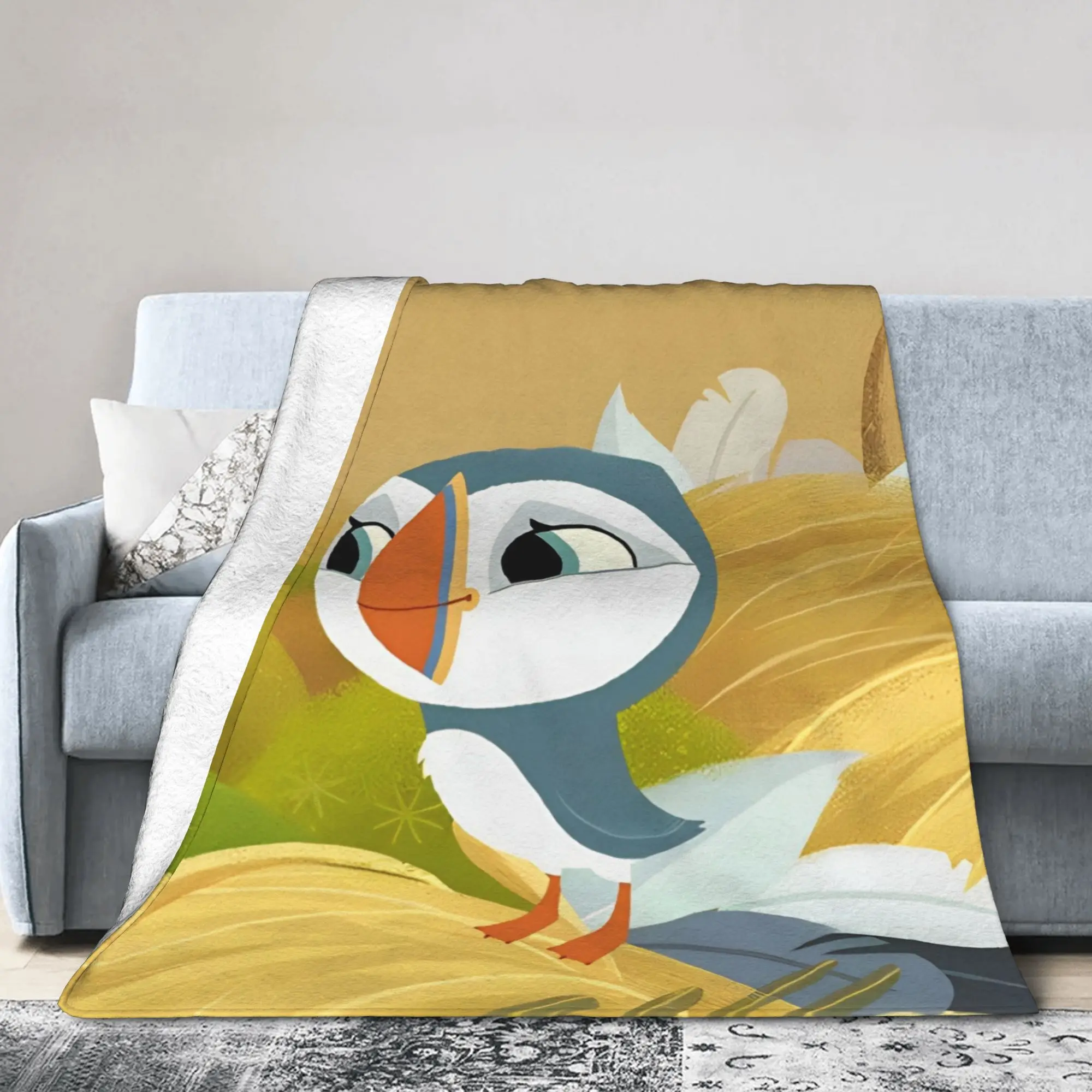Puffins Rock Blanket Flannel Decoration Oona   Multifunction Ultra-Soft Throw Blanket for Bed Couch Quilt