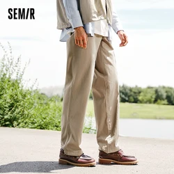 Semir Casual Pants Men 2024 Autumn New Mountain Series Loose Straight-Leg Long Pants Pure Cotton Trousers in Solid Colors