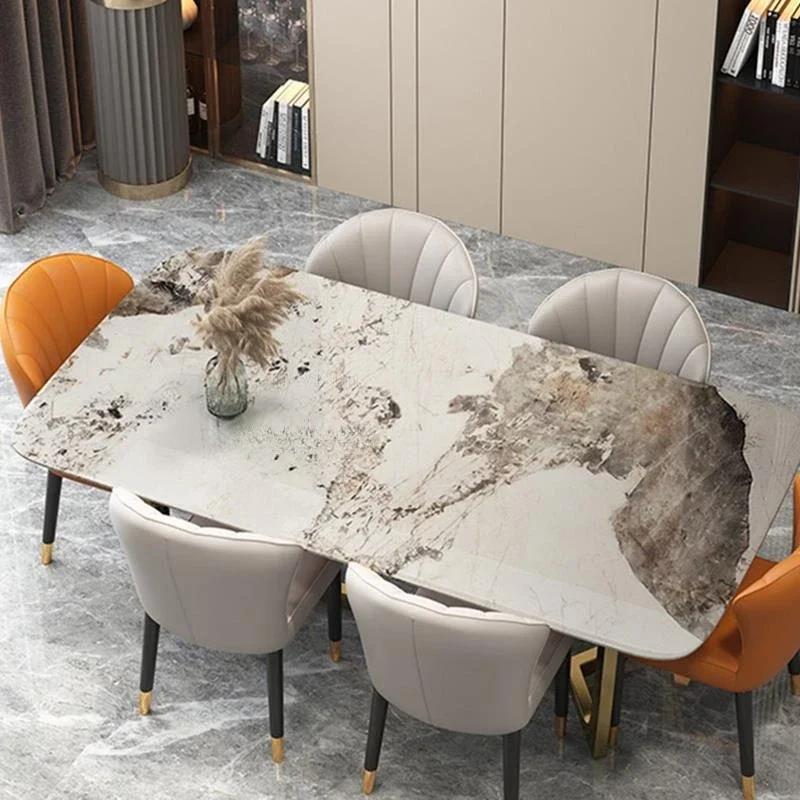 

Luxury Desk Dinning Tables Sets Console Stainless Steel Marble Kitchen Wedding Dinning Tables Sets Chairs Mesa Comedor Furniture