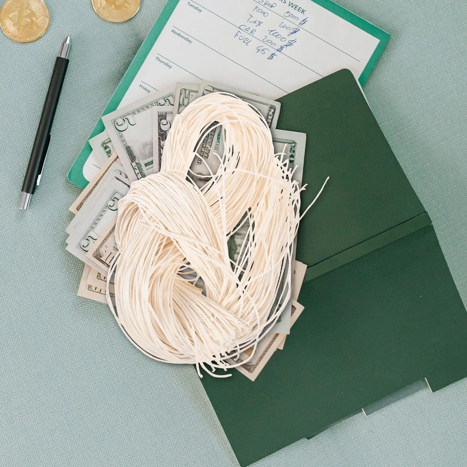 100Pcs Cotton Paper Money Cash Ropes Premium Lightweight Tear Resistant Currency Paper Straps for Banks Cashiers Retail Stores