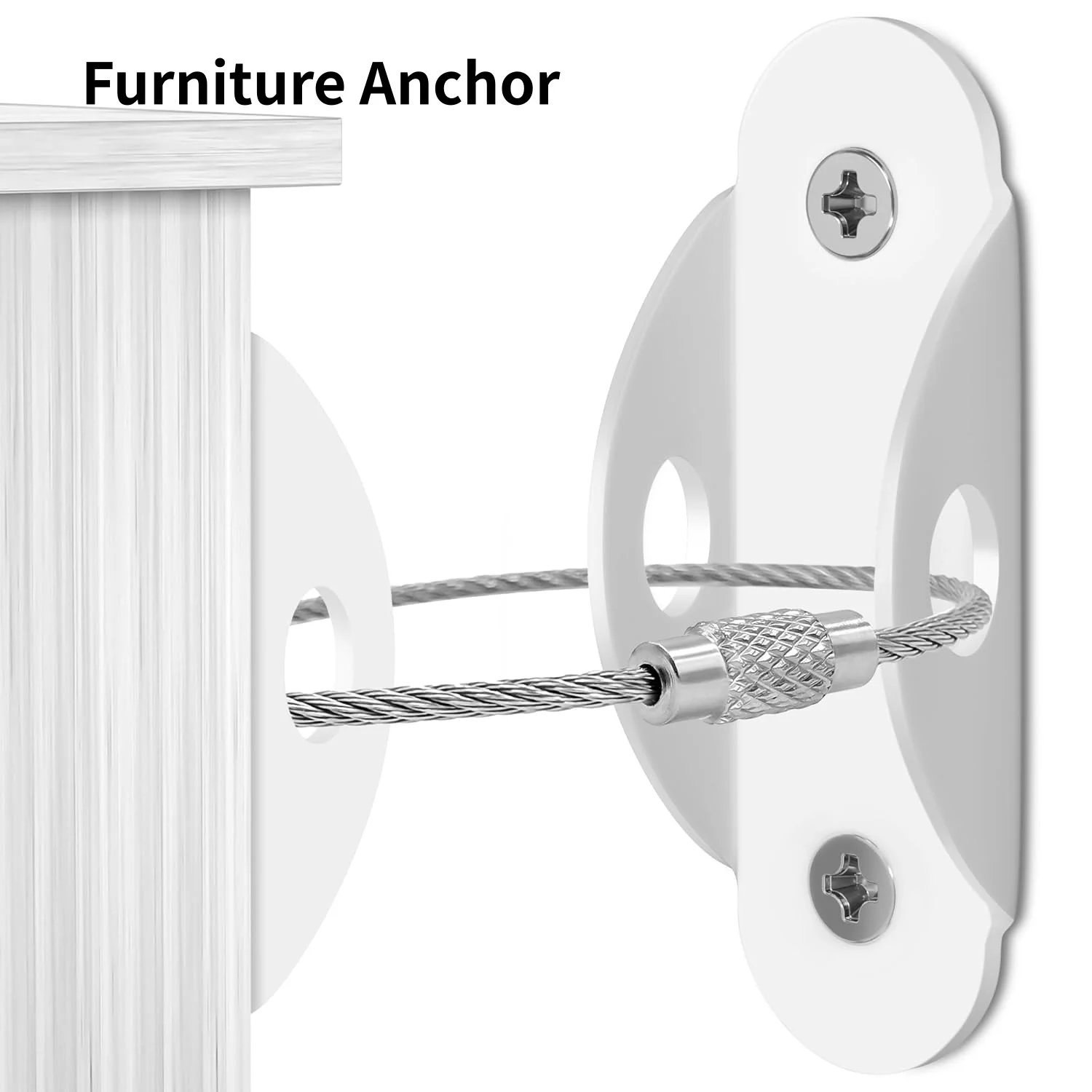 Furniture Anchor (8-piece), Anti Baby Furniture Strap, A Fixture Used to Secure 400 Pound Furniture to the Wall for Placement