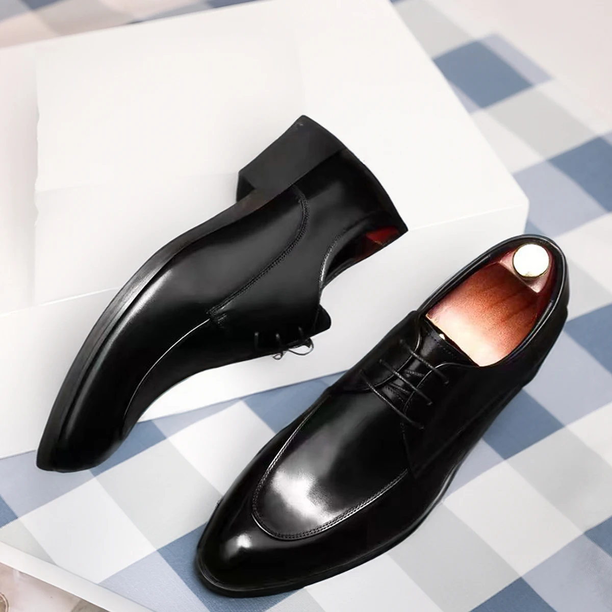 Round-ToeBuckle Business Dress Leather Man CasualWedding Party For Leisure Business CasualClassic Leather Man Shoes Color Block