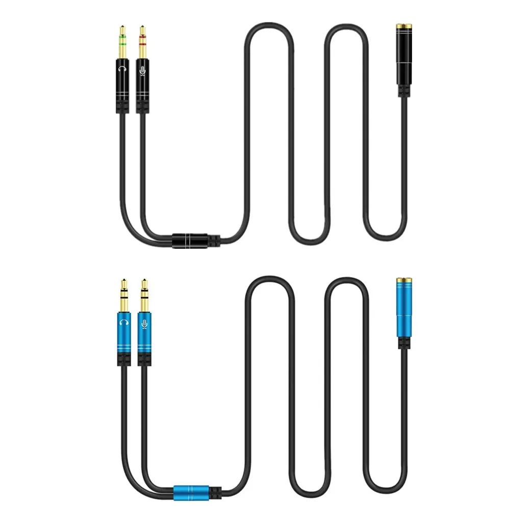 3.5 mm stereo mini jack 1 Female to 2 Male Y Splitter Earphone to PC Computer Audio Cable for earphone to Computer