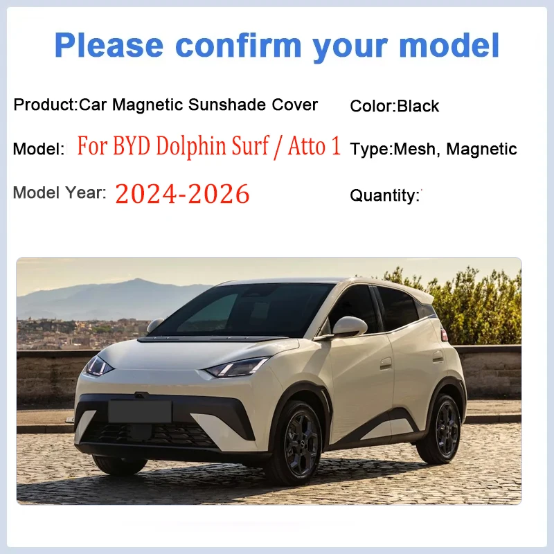 Car Sun Visor For BYD Dolphin Surf Accesories 2026 Mini ATTO 1 Seagull  2025 2024 Window Mesh Sunshades Anti-UV Protector Parts