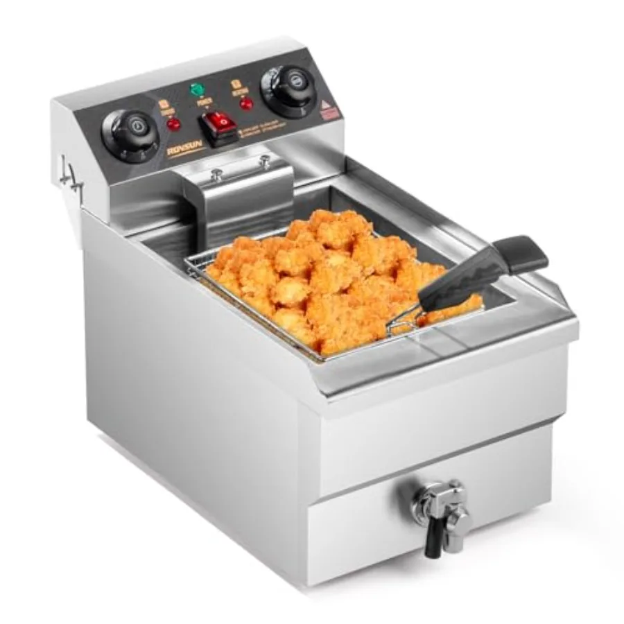 

Электрическая фритюрница 12.5QT/11.8L с корзиной для жарки, таймером, крышкой для слива, регулировкой температуры для картофеля фри, пончиков, луковых колец