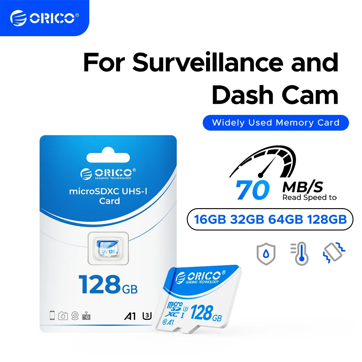 ORICO Micro SD Card TF Memory Card 16GB 32GB 64GB 128GB A1 U3 Class10 V10 for Camera/Drone/Dash Cam