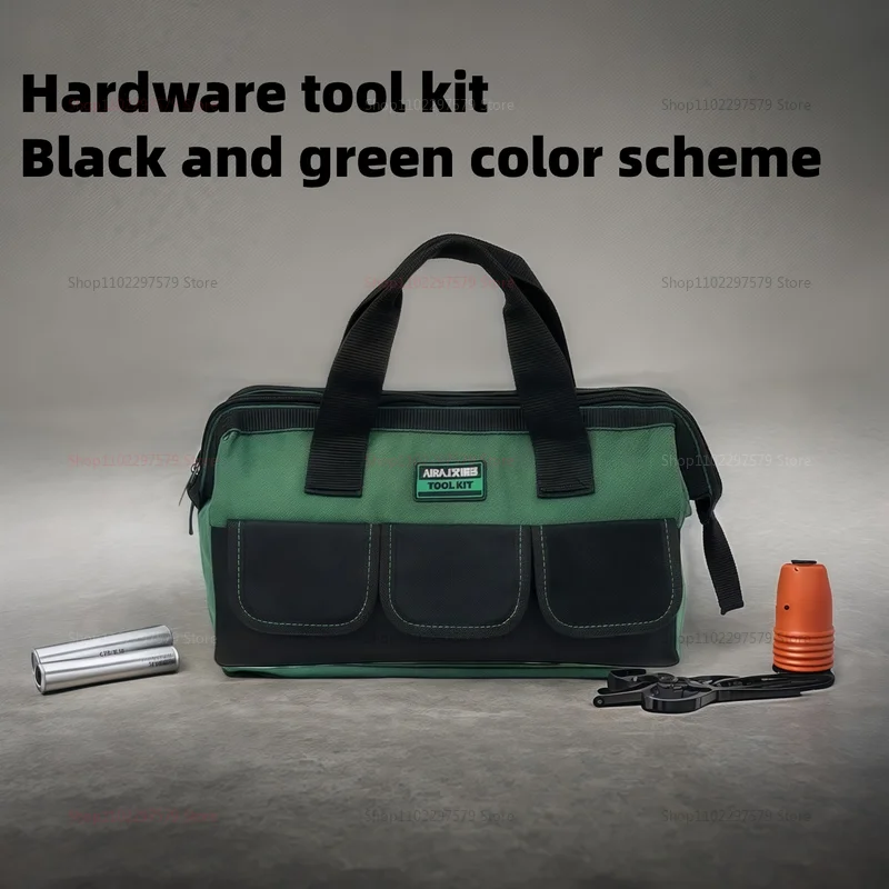 حقيبة أدوات كهربائي شديدة التحمل، حقيبة مقاومة للماء مع جيوب متعددة، حقيبة تخزين محمولة للبناء ورشة العمل