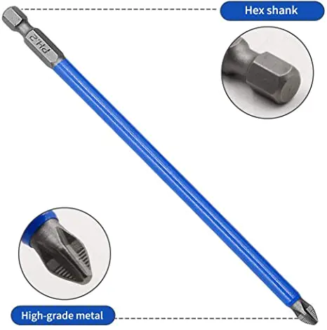 10 Tính Từ Đĩa Đơn Chống Trơn Trượt Vít Bộ PH2 65/90/127Mm 1/4 "(6.35MM) lục Giác Cao Cấp Chính Xác Vít Làm Giảm Trơn Trượt