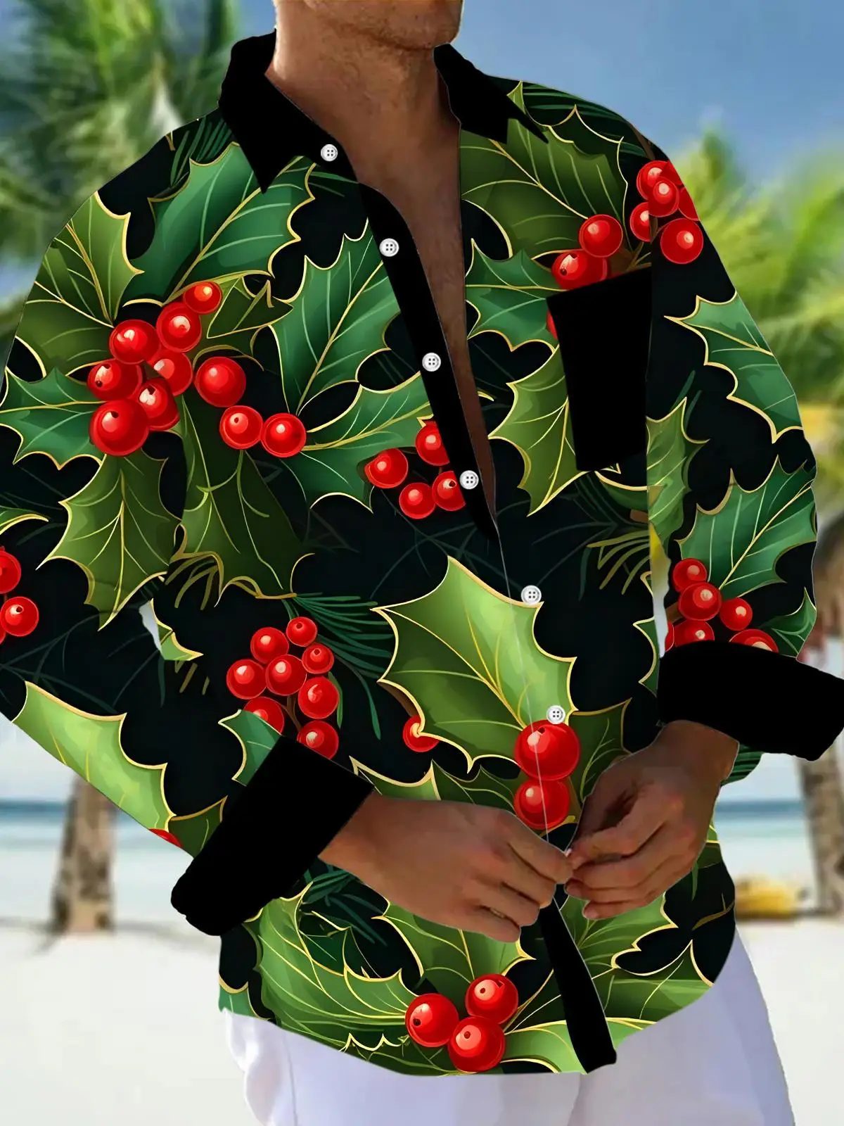 قمصان رجالية، قمصان بأزرار سفلية، قمصان كاجوال، للربيع والصيف، مطبوعة بأكمام طويلة، يوميًا، عصرية، مريحة #4