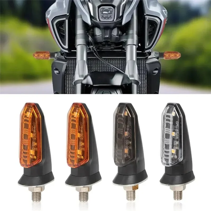 Motorcycle LED Turn Signal Lights 8mm Mini Flashing Light For Honda CBR500R CBR650F CB500X CRF250L MSX125 12V Moto Indicator