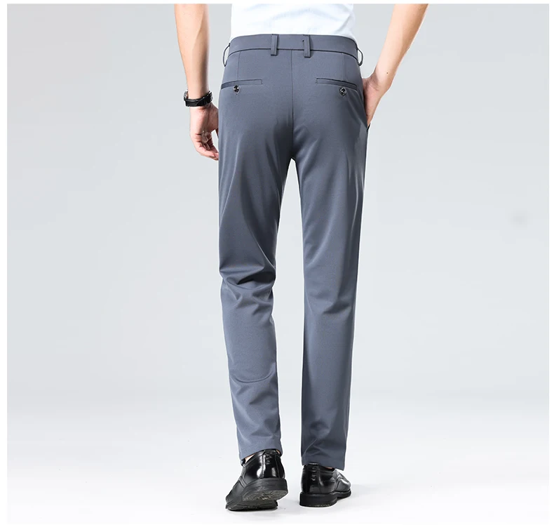 29-42 männer Sommer Dünne Mode Business Casual Anzug Hosen Lange Hosen männer Elastische Gerade Hülse Formale hosen Plus Größe – Detail 22