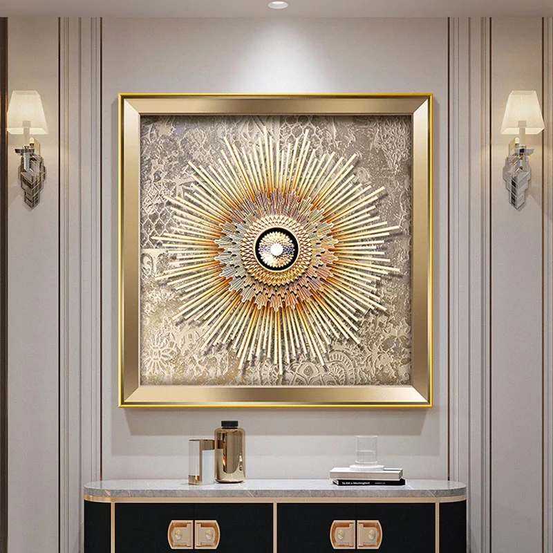 Lightweight luxury entrance plaza decorative paintings, high-end corridor corridor hanging paintings, 3D 3D home murals