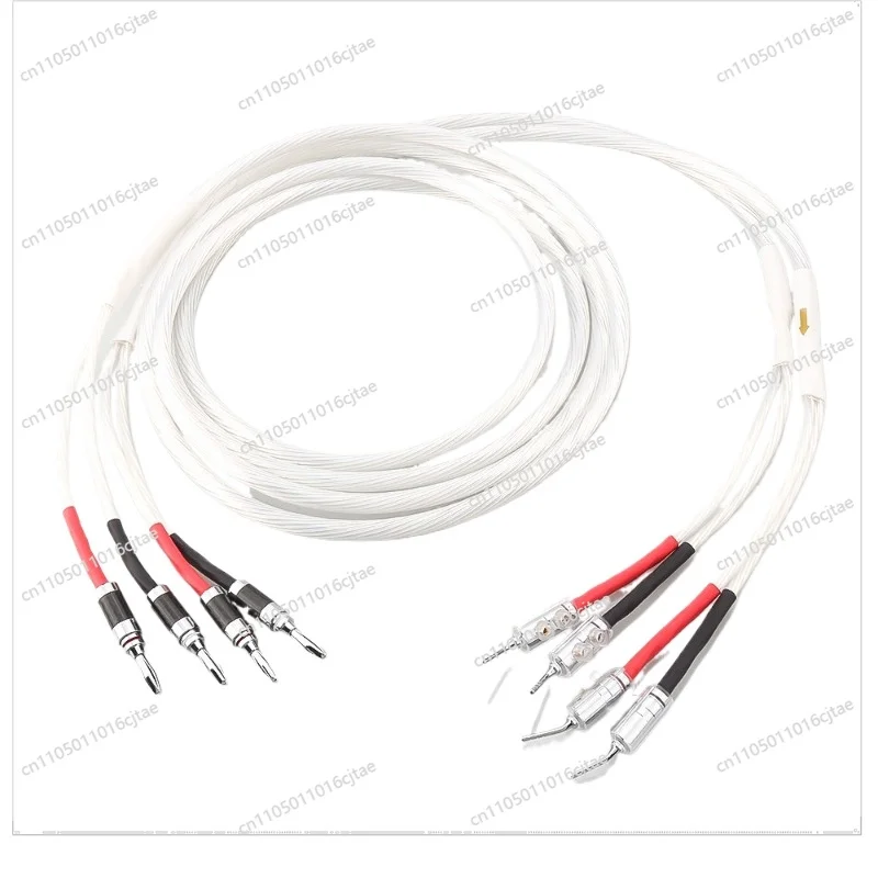 For 5N OCC Silver-plated Fever, Main Speaker Cable,  Banana Head Needle Plug Y Plug, Power Amplifier Audio Cable 2.5M