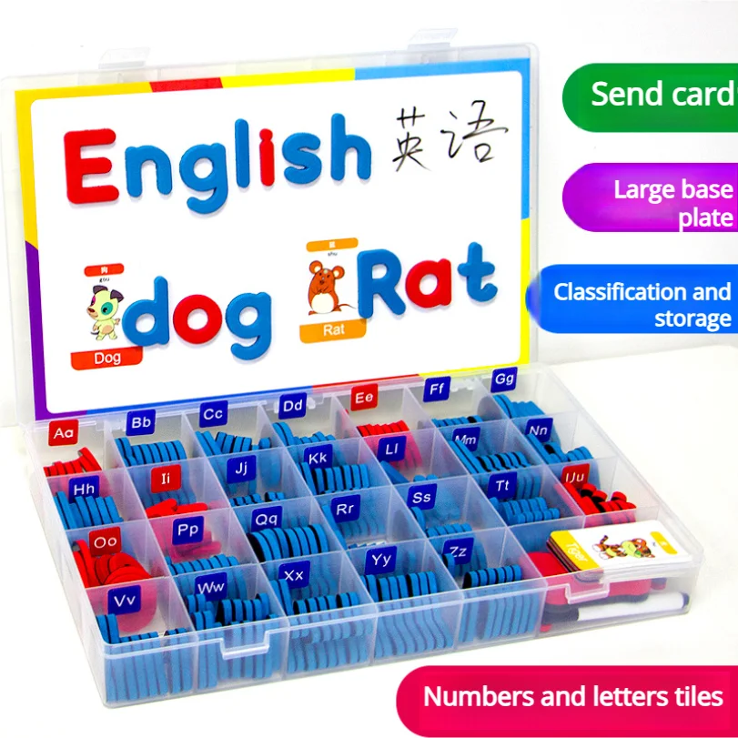 Letras magnéticas en inglés, pegatinas magnéticas, juguetes magnéticos en inglés para niños