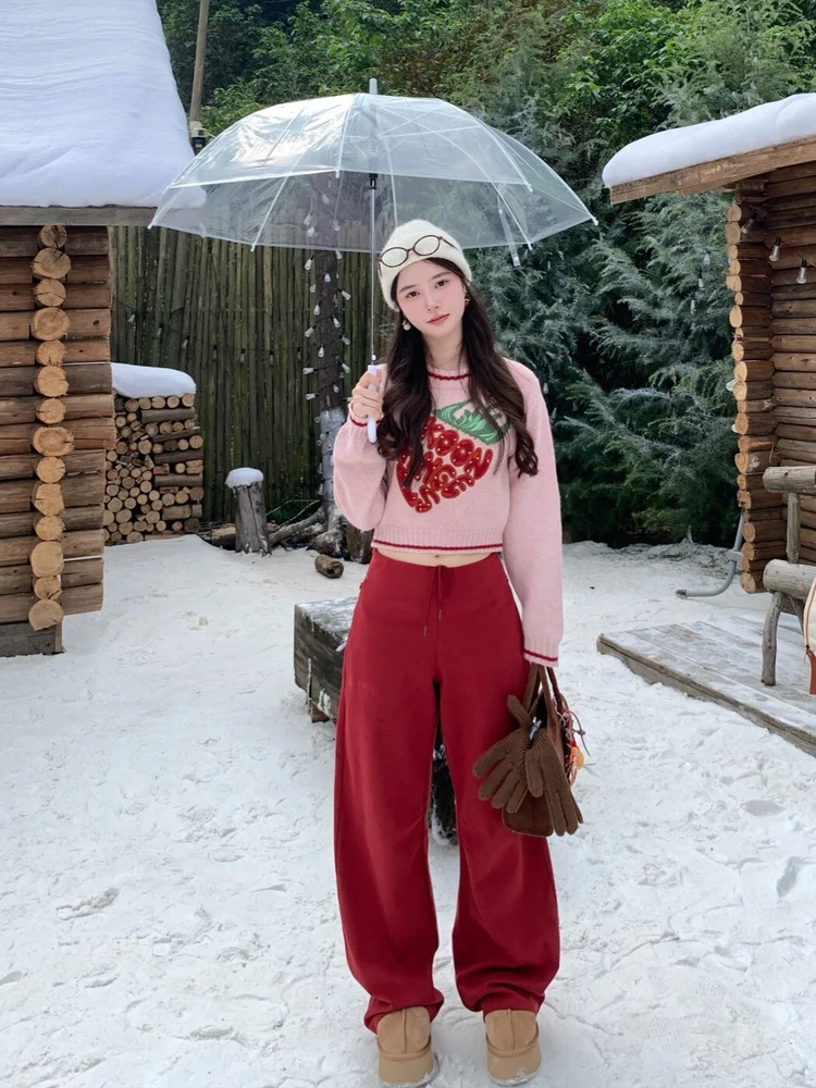 

Осенне-зимние женские брюки-бананы с низкой талией, на флисовой подкладке, 380 г, теплые, повседневные, прямого кроя