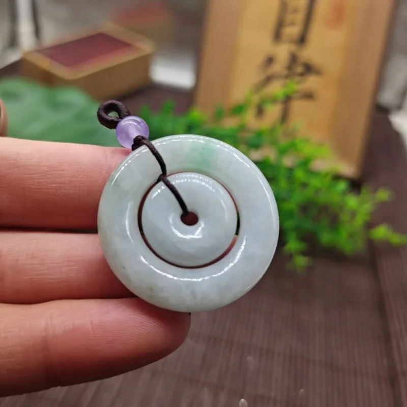 Wholesale Myanmar Jade Concentric Ring Pendant