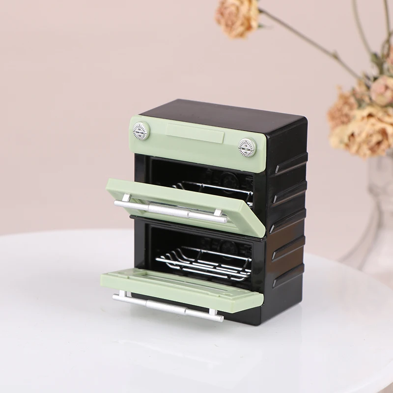 1/12 simulazione casa delle bambole forno a doppio strato modello casa delle bambole Mini accessori da cucina decorazione di mobili per la casa delle bambole