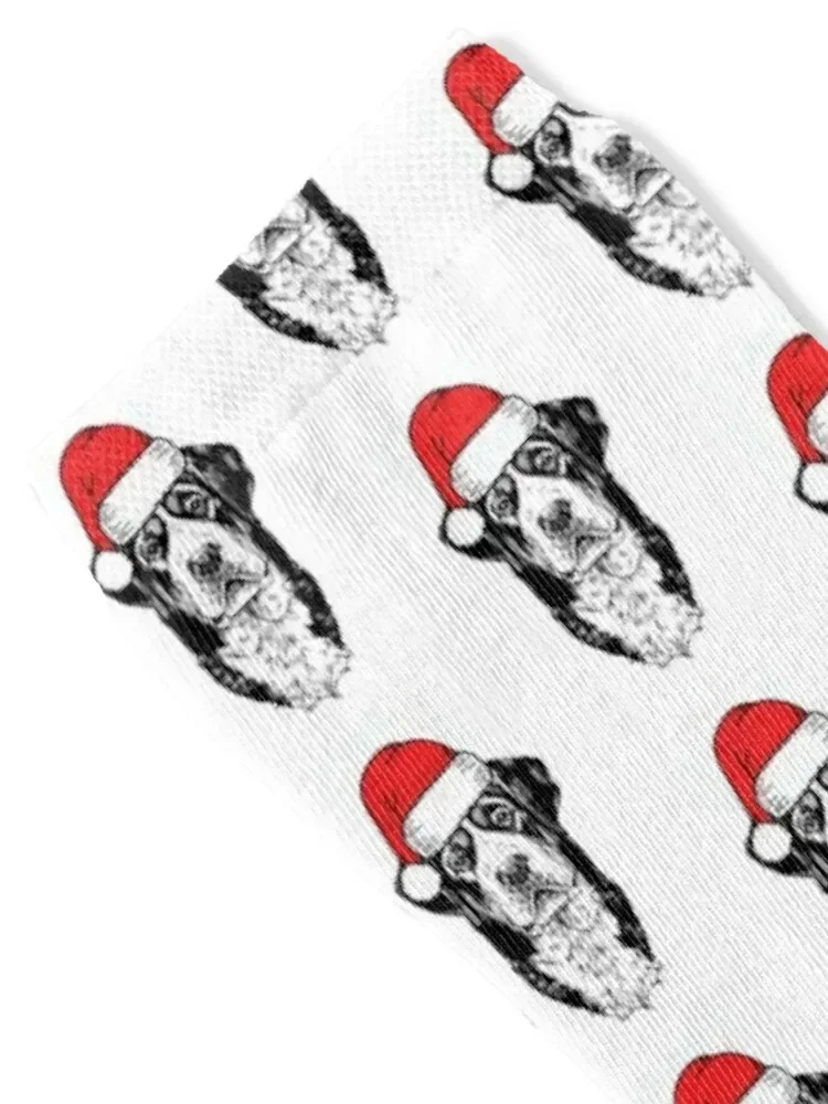 Christmas Swissy Santa Greater Swiss Mountain Dog Holiday Socks ankle short sheer Women's Socks Men's