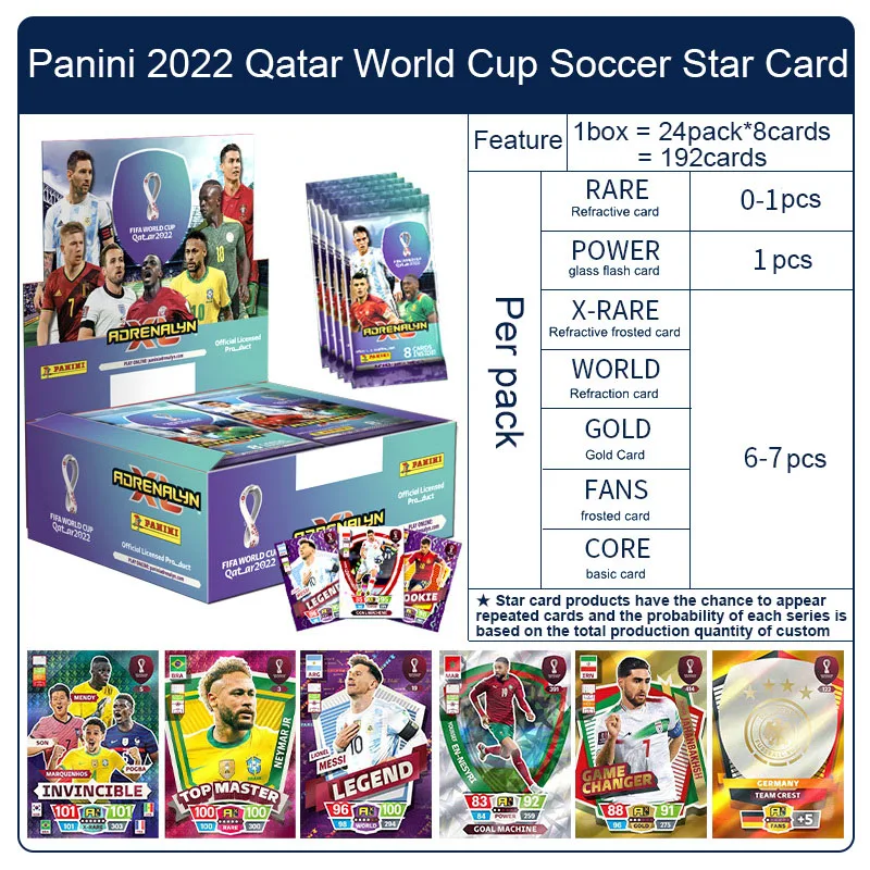 Qatar Football Star Card Collection PANINI Adrenalyn Premium XL Gold Silver Cards Top Masters Soccer Figure 2022 FIFA