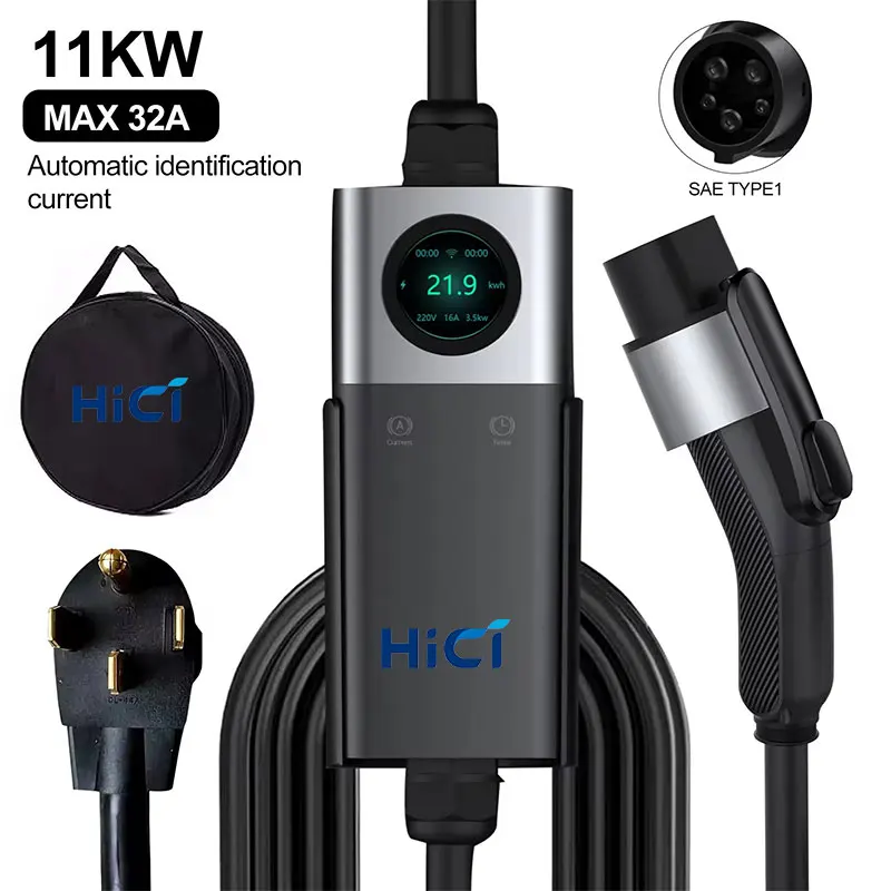 

HICI 11kW Portable EV Charger Easy-Carry 3-Phase Wall-Mounted Charging Station With Battery For Home Users