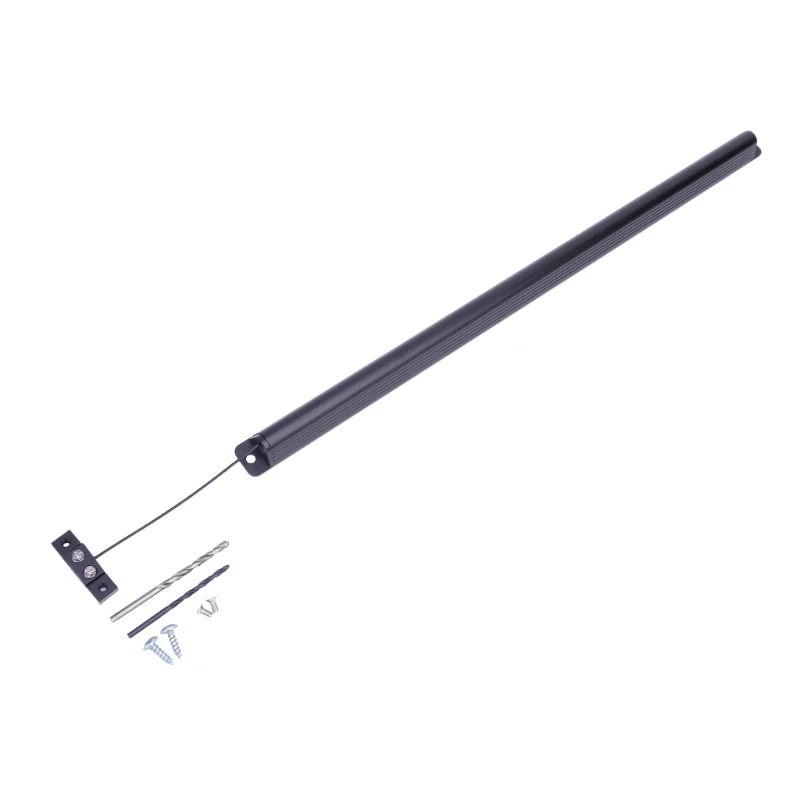 Screen Door Closing Device with Fastener Holes, Adjustable Tension, Aluminum Body, 4 Screws, 2 Drill Bits, and Anodized Finish