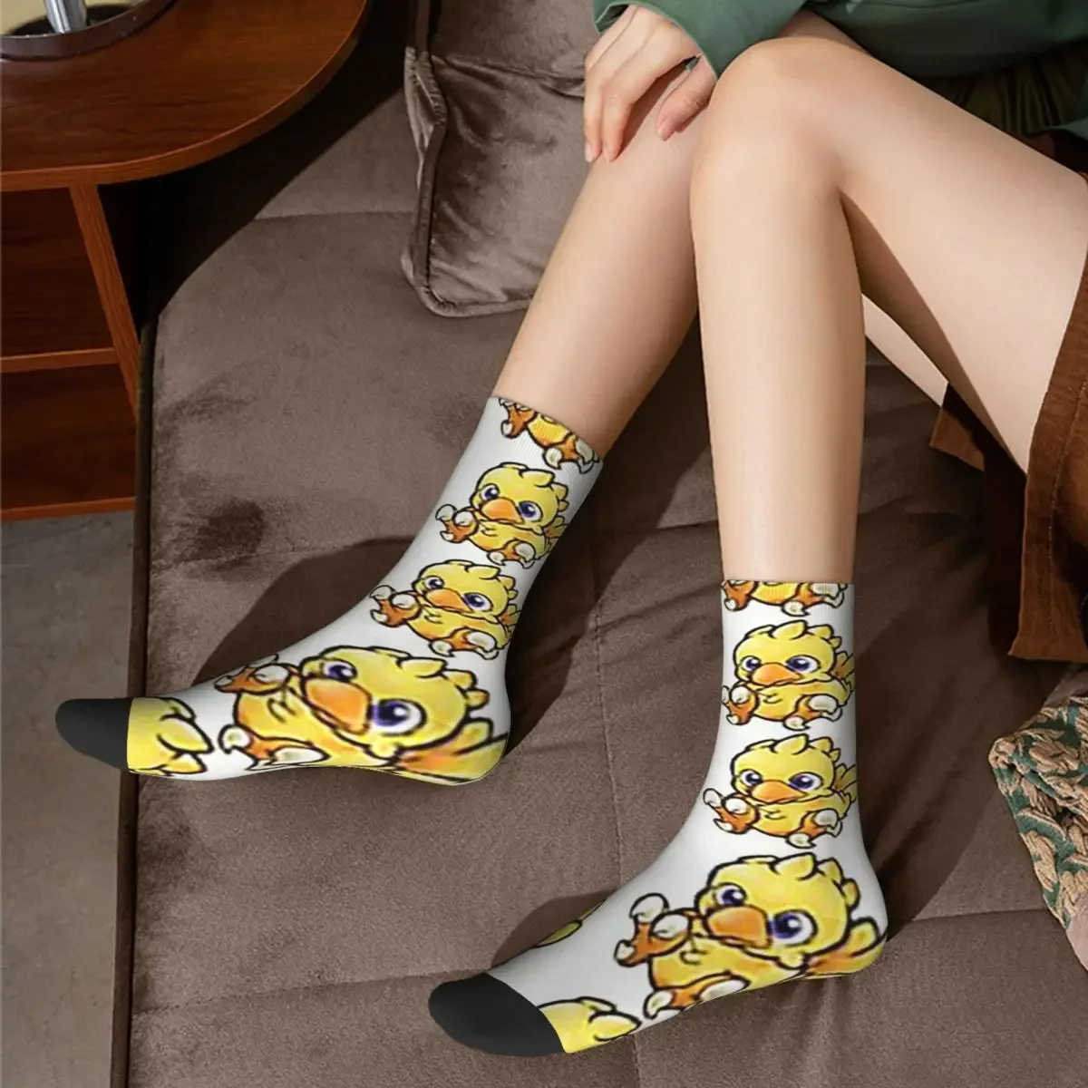 Final Fantasy Chocobo Socks Harajuku High Quality Stockings All Season Long Socks Accessories for Unisex Christmas Gifts