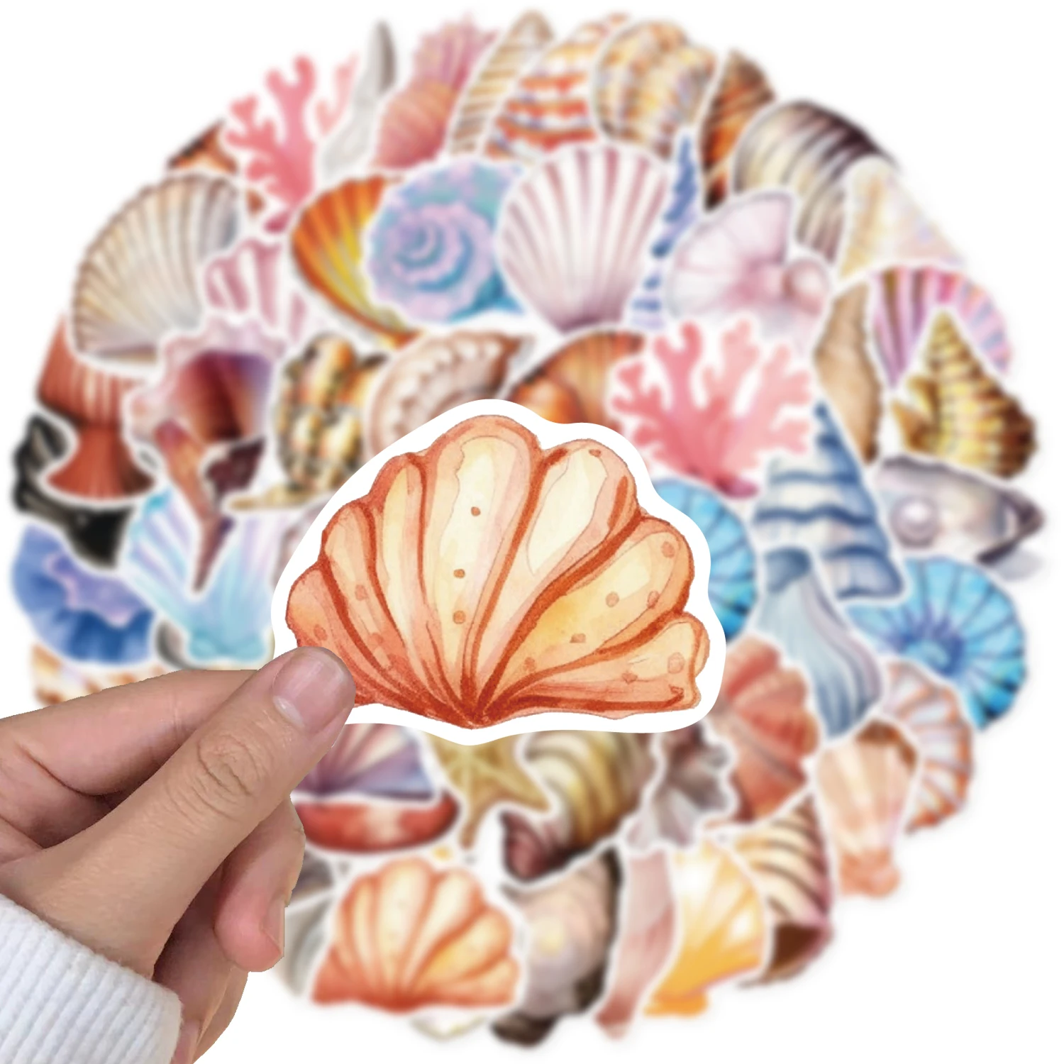 50PCS Cute Cartoon Shell Conch Stickers Graffiti Decoration DIY Laptop Phone Suitcase Notebook Label Stationery Sticker