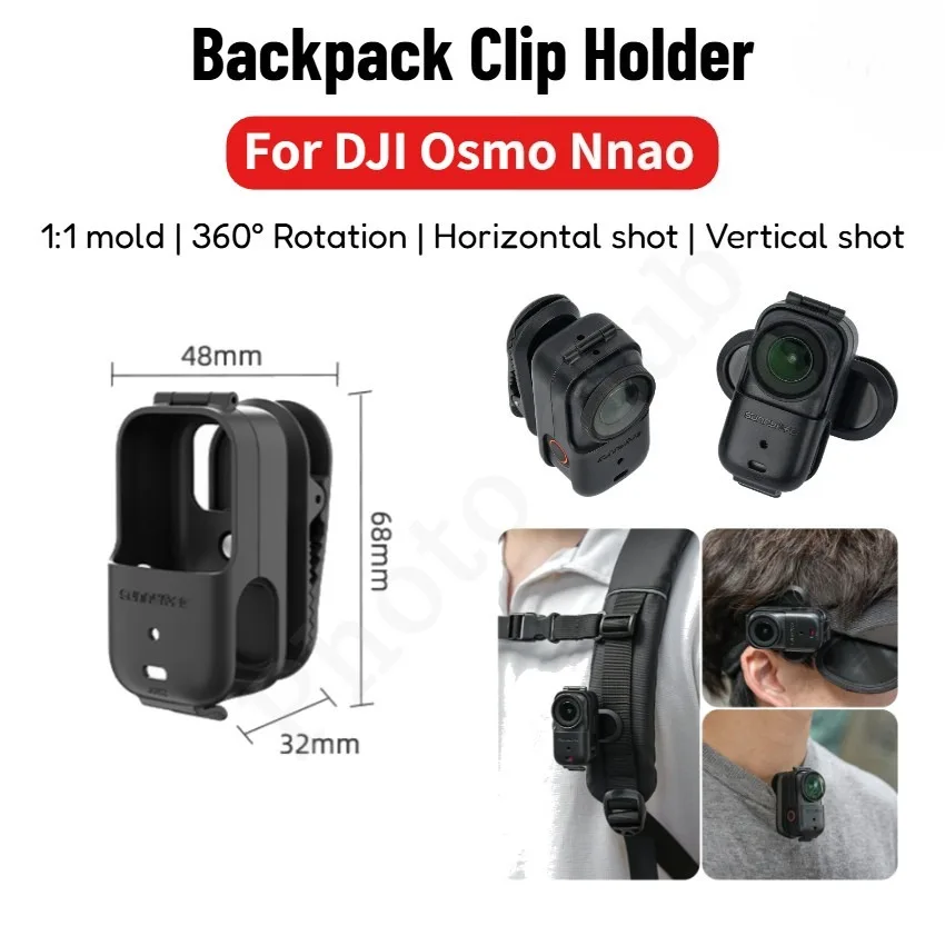 For DJI Osmo Nano Backpack Clip Holder DJI Nano 360° Rotary Quick-Release Bracket Vlog Clip Mount For DJI OSMO NANO Accessories