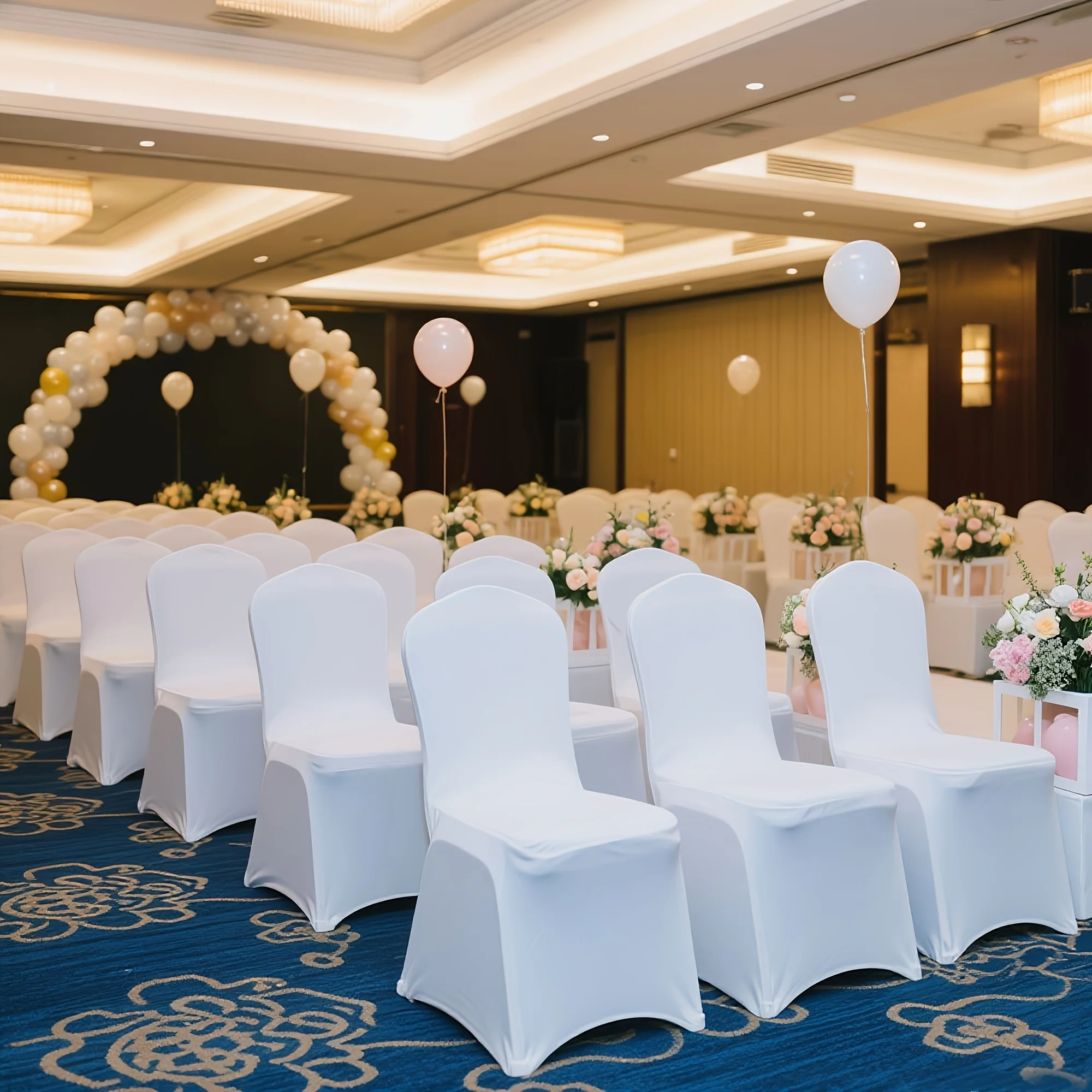 

us30/50/100/150pcs Elastic Spandex Banquet Chair Covers, Universal Stretch Fit Chair Protectors, Wedding Decorative Chair Covers, Suitable For Weddings, Holidays, Banquets, Parties, Celebrations, Business Meetings, Christmasd