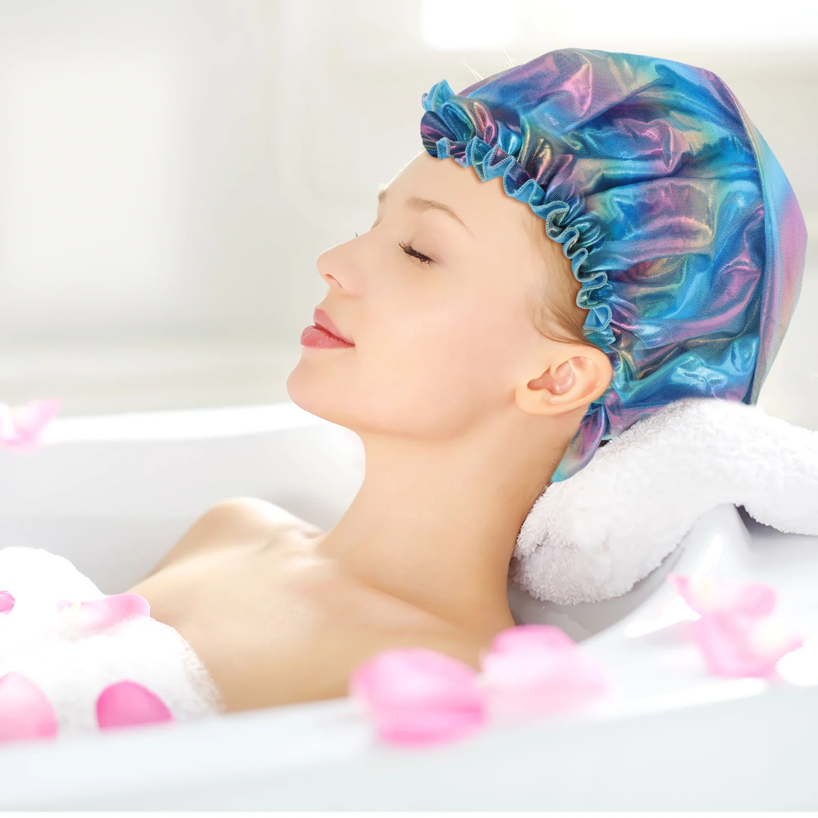 

Эластичная шапочка для сна, удобная ночная шапочка для волос, регулируемая мягкая дышащая шапочка для душа для женщин и детей, длинные короткие волосы