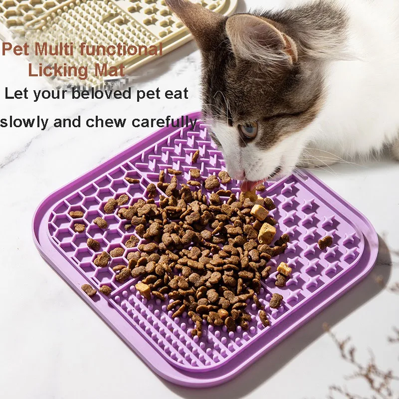 Cat Slow Feeding Licking Pad Pet Meal Pad Silicone Tape Suction Cup Pet Slow Feeding Pad Advanced Licking Board Feeding