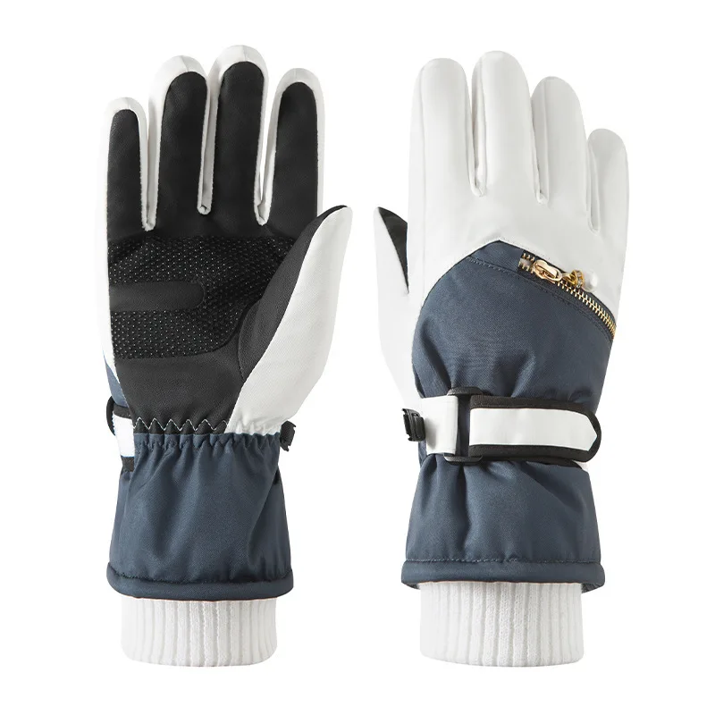 Winter ski gloves are warm, fleece-lined, waterproof, non-slip, and touch-screen compatible for cycling