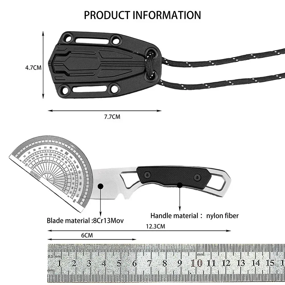 1PC 1pc KS 2085 Portable Small Fixed Blade Knife Outdoor Camping BBQ Picnic Utility Cutting Tool with Matching Protective Sheath