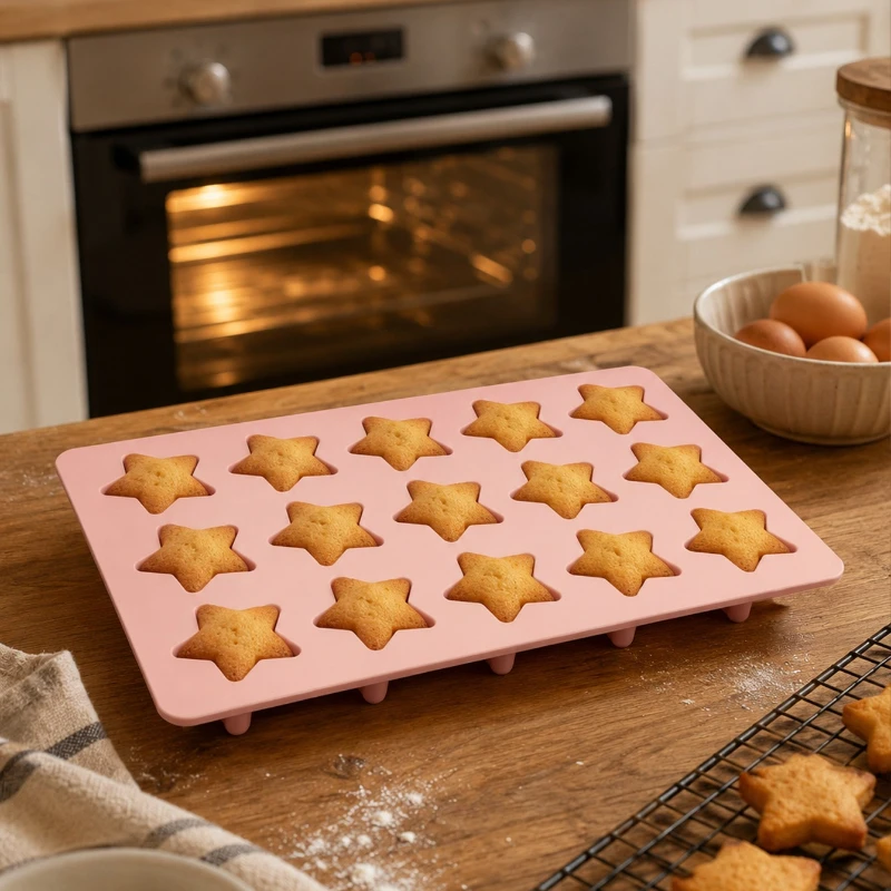 1/2/3pcs Star Silicone Ice Cubes Trays, Baking Molds, Easy-Release Reusable Ice Maker Tray for Drinks Ice Cream Chocolate Mold