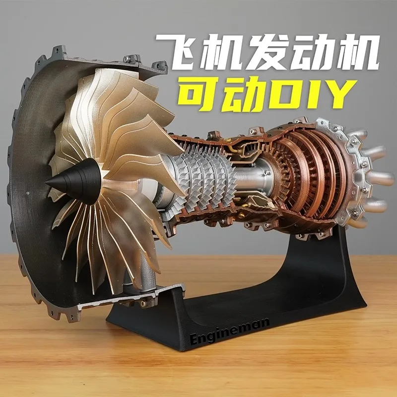 Mechi aircraft engine model mini aviation engine turbofan engine assembly movable