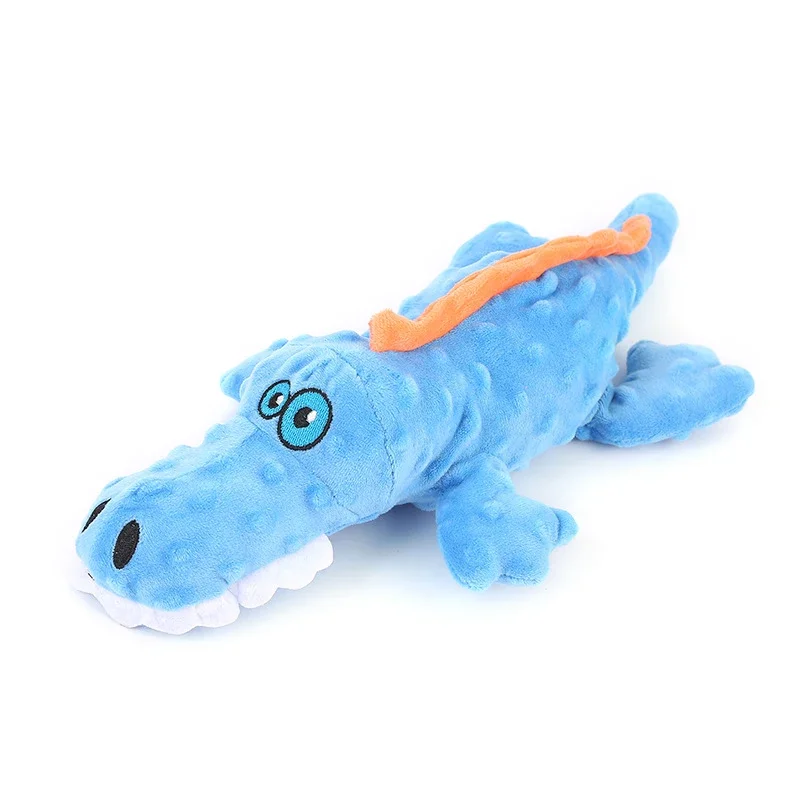 Cute Plush Pet Squeak Toy Crocodile Shape Dog Toy Linen Dog Plush Toy Interactive Play Puppy Dog Supplies