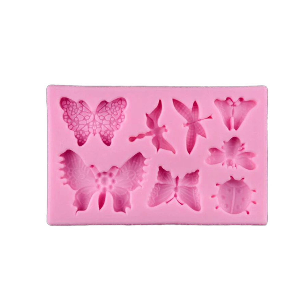 

Антипригарные силиконовые формы для конфет и шоколада, божья коровка, стрекоза, сделай сам, форма для мыла, инструмент для выпечки для дома, кухни, розовый