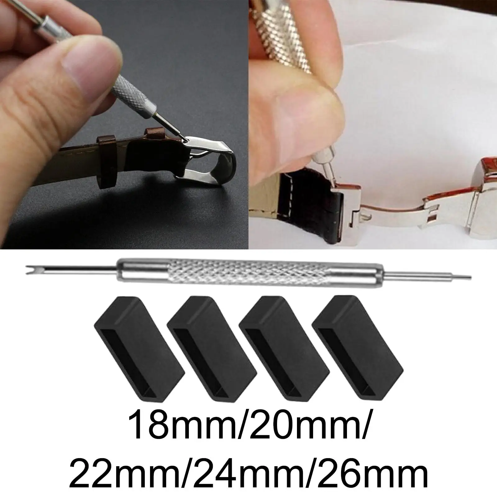 Rubber Watch Band Strap Loops, with Removable Tools Fastener Retainer Watch Band Loop Holder Keeper for Belt Wristband Accessory