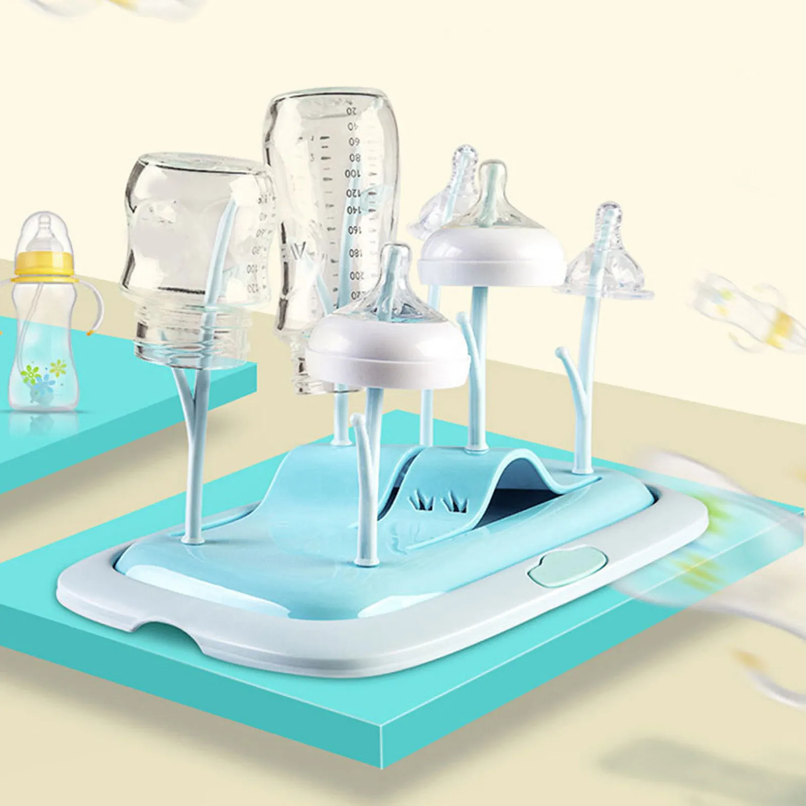 

Baby Bottle Drying Rack PP Material Large Capacity Tree-Style Drying Station for Bottles Sippy Cups Nipples Pacifiers with Water