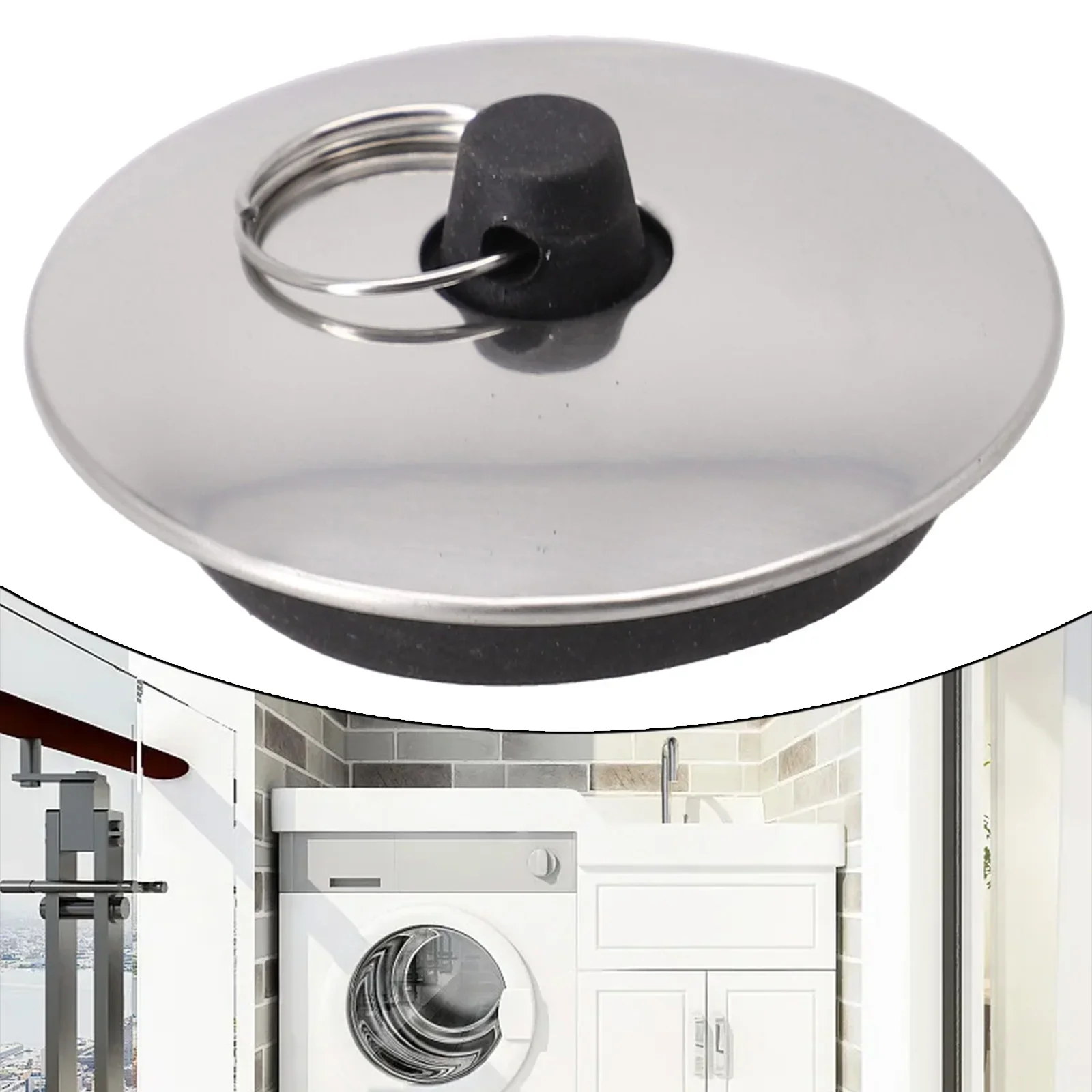 1PC 40mm Rubber Sink Plug Drain Stopper Kitchen Bathroom Accessory Drains Bathtubs Laundry Sinks Leakage-proof Plug