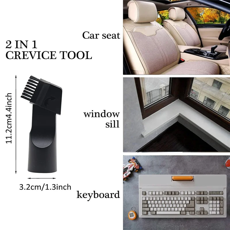 ABRG-مرفقات المكنسة الكهربائية لـ 32 مم (1-1/4 بوصة) ملحقات فرشاة صغيرة جزء مرفق أداة شق مرنة