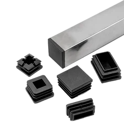 1-30pcs Square Pipe Plug Plastic Black Blanking End Cap Tube Pipe Insert Plug Bung 20x20 25x25 30x30 40x40 mm