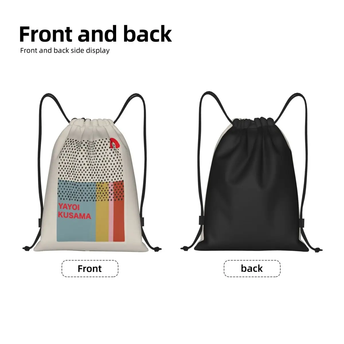 Custom Yayoi Kusama Infinity Dots Drawstring Backpack Sports Gym Bag for Women Men Training Sackpack