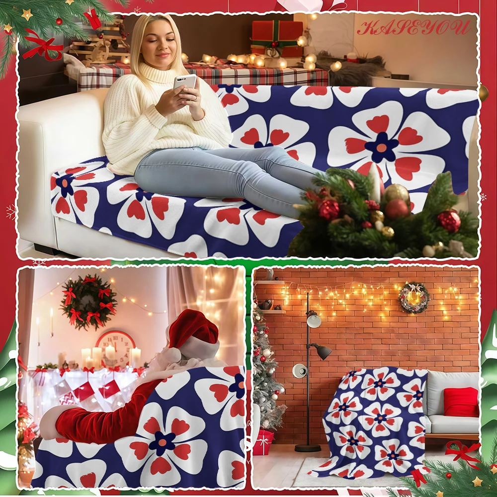 Charcoal Daisies Print Throw Size Cozy Thanksgiving Christmas Flannel Fleece Ideal for Wedding Anniversary Presents Couples